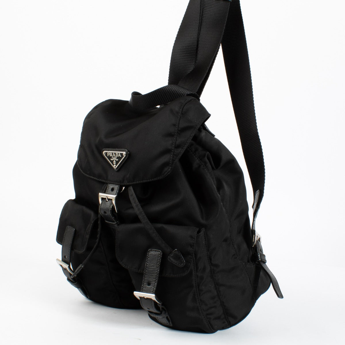 Authentic preloved Prada Small Black Re-Nylon Backpack on Labellov.com