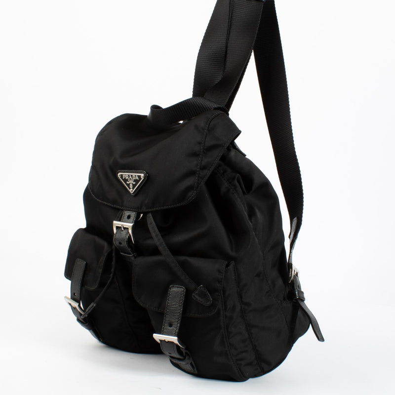 Authentic preloved Prada Small Black Re-Nylon Backpack on Labellov.com