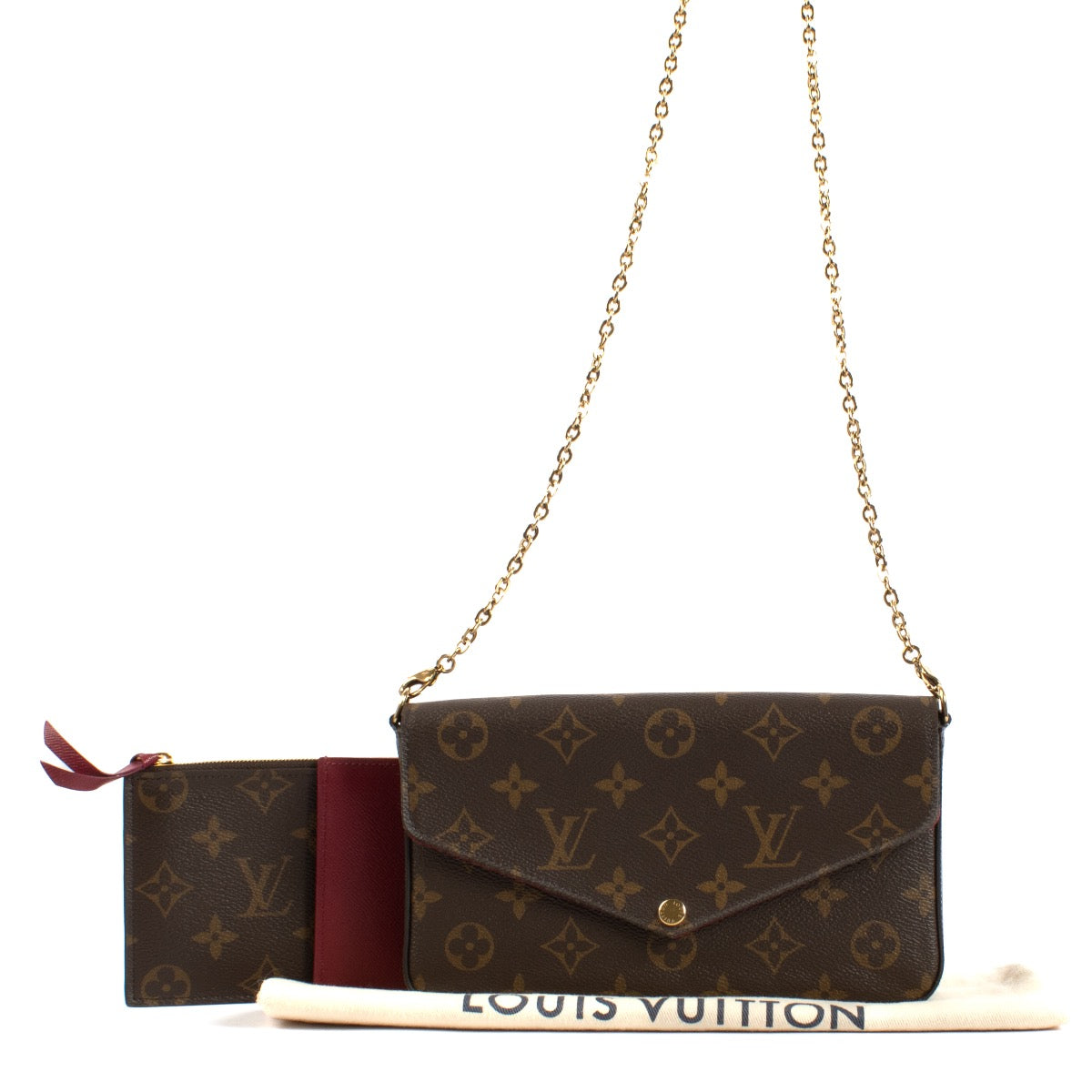 Shop safe online at Labellov in Antwerp and Knokke this 100% authentic second hand Louis Vuitton Monogram Pochette Félicie Bag
