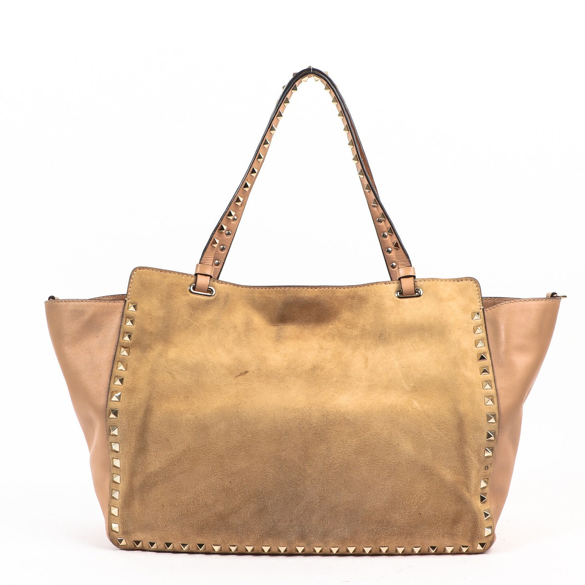 Valentino Garavani Beige Suède Rockstud Draagtas