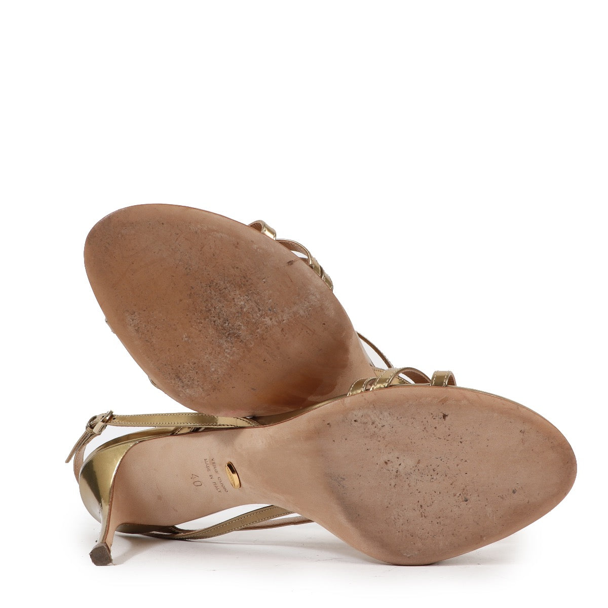 Shop safe online at Labellov in Antwerp, Brussels or Knokke Sergio Rossi Gold Leather Heel Sandals - size 40