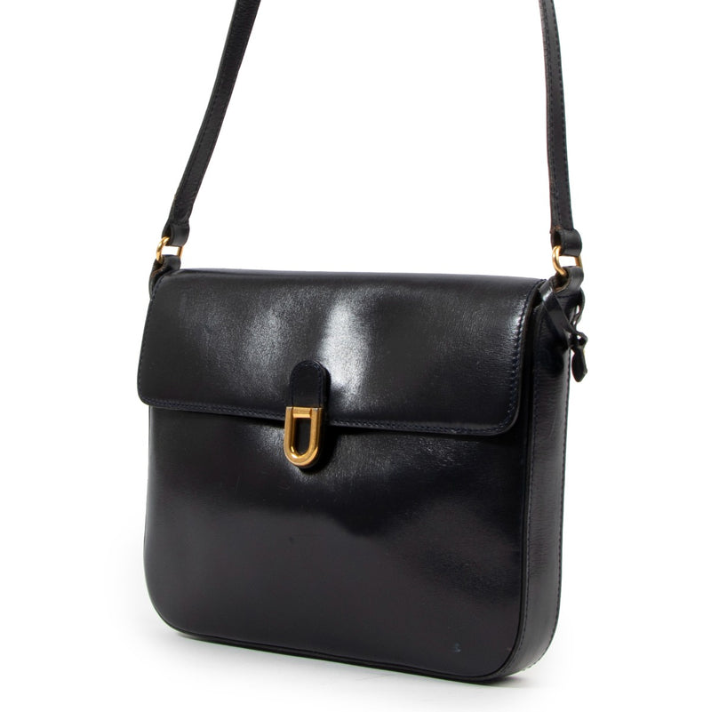 Delvaux Midnight Blue Box Calf Vintage Crossbody Bag