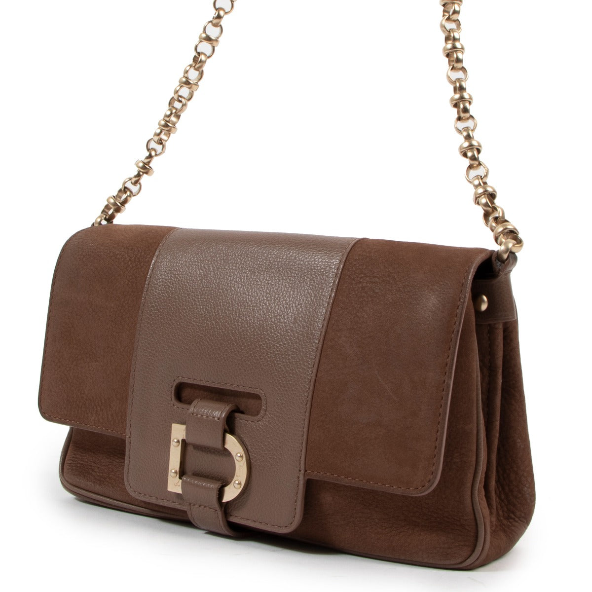 Delvaux Colette PM Nubuck Shoulder Bag