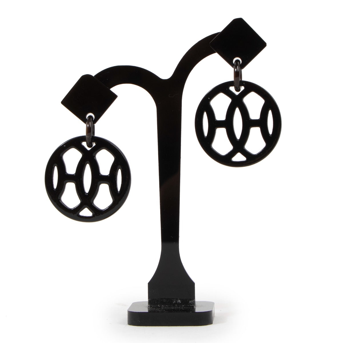Hermès Black Ava Buffalo Horn Earrings