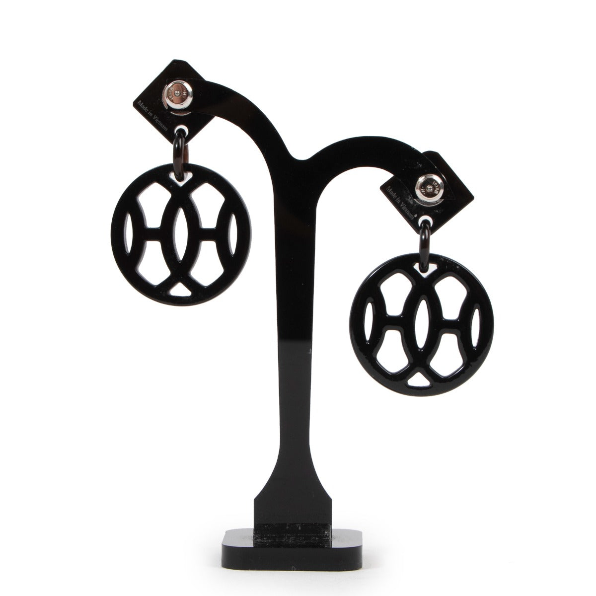 Hermès Ava Black Buffalo Horn Earrings