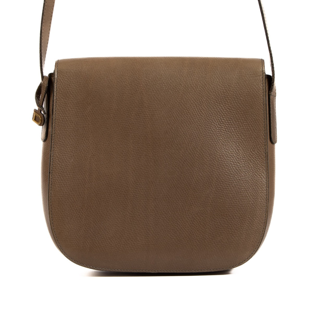 Shop safe online at Labellov this 100% authentic second hand Delvaux Taupe D Vintage Crossbody