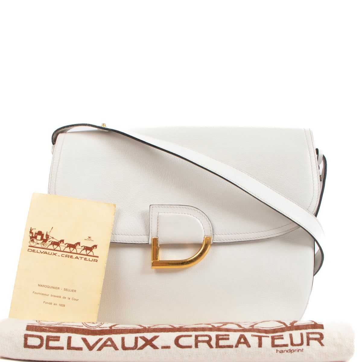 shop 100% authentic second hand Delvaux White Diligent Vintage Shoulder Bag on Labellov.com