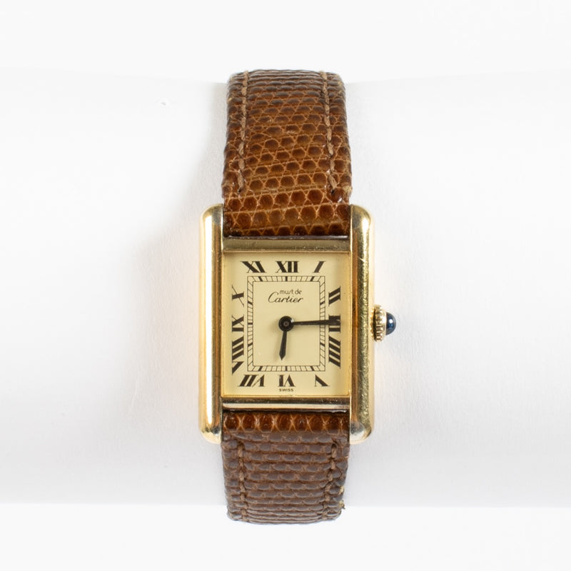 authentic preloved Cartier 'Must de Cartier' Vintage Brown Watch on Labellov.com