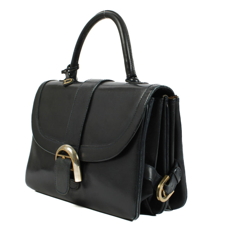 Delvaux Vintage Blauwe Brillant Rouilly Handtas