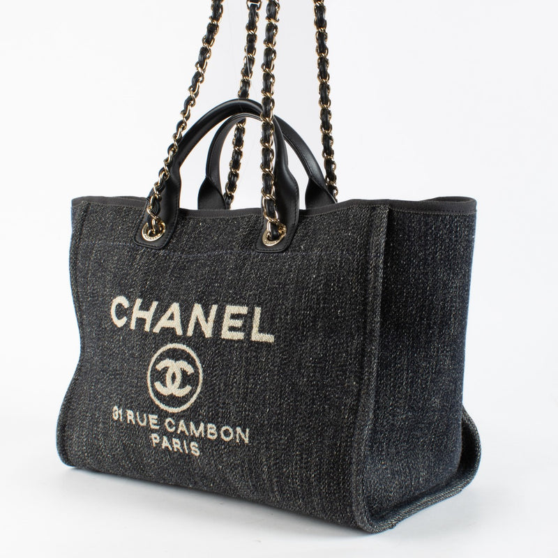 Authentic pre-loved Chanel Navy Deauville Large Bag on Labellov.com