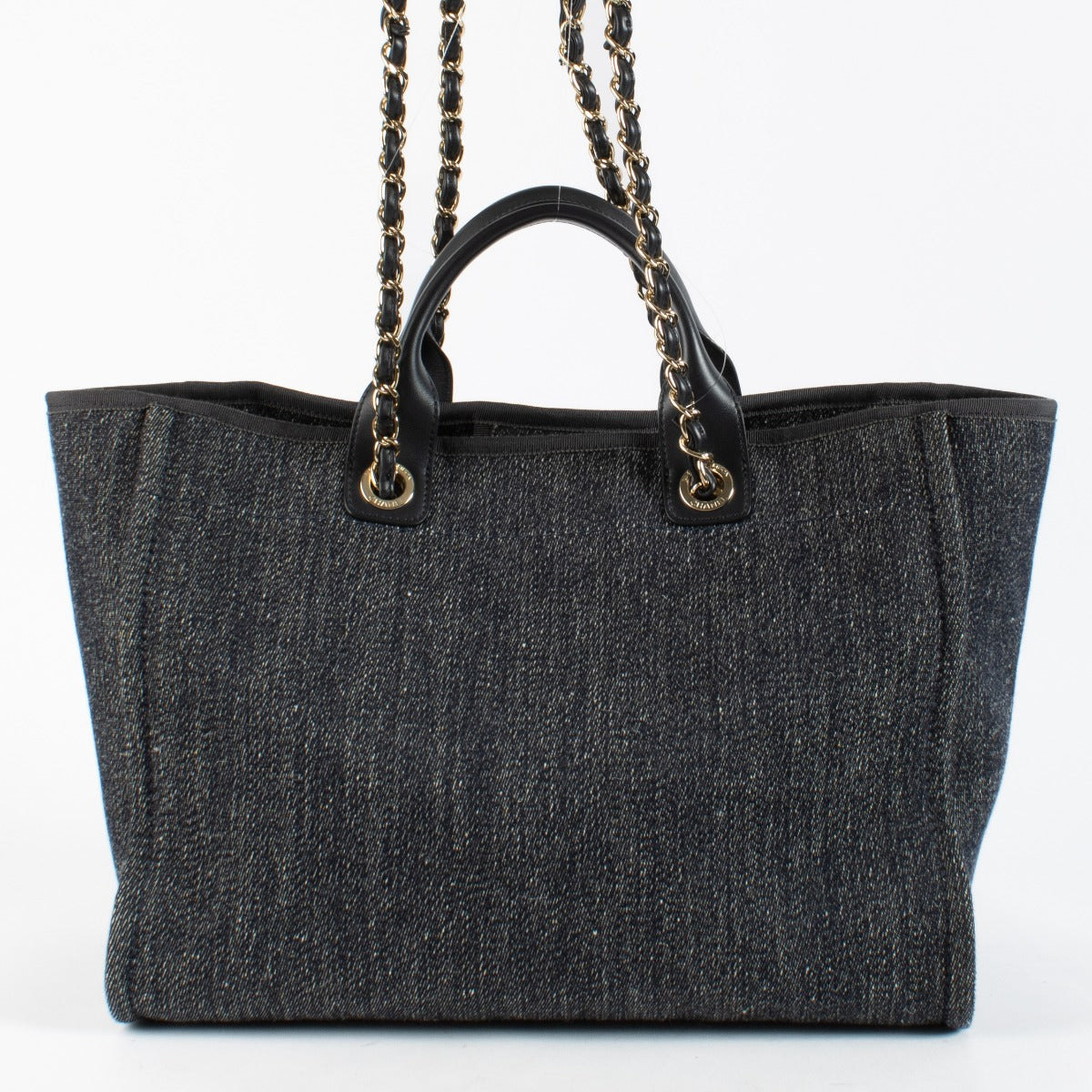 Authentic pre-loved Chanel Navy Deauville Large Bag on Labellov.com