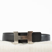 Authentic preloved Hermès Etoupe/Black Constance Mini Belt on Labellov.com