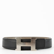 Authentic preloved Hermès Etoupe/Black Constance Mini Belt on Labellov.com