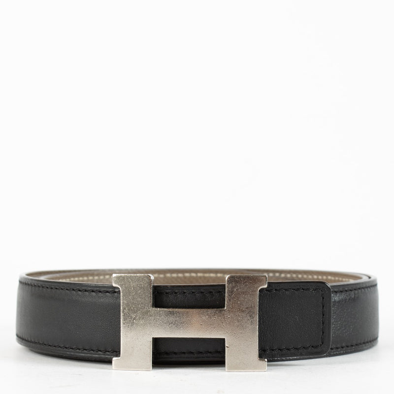 Authentic preloved Hermès Etoupe/Black Constance Mini Belt on Labellov.com