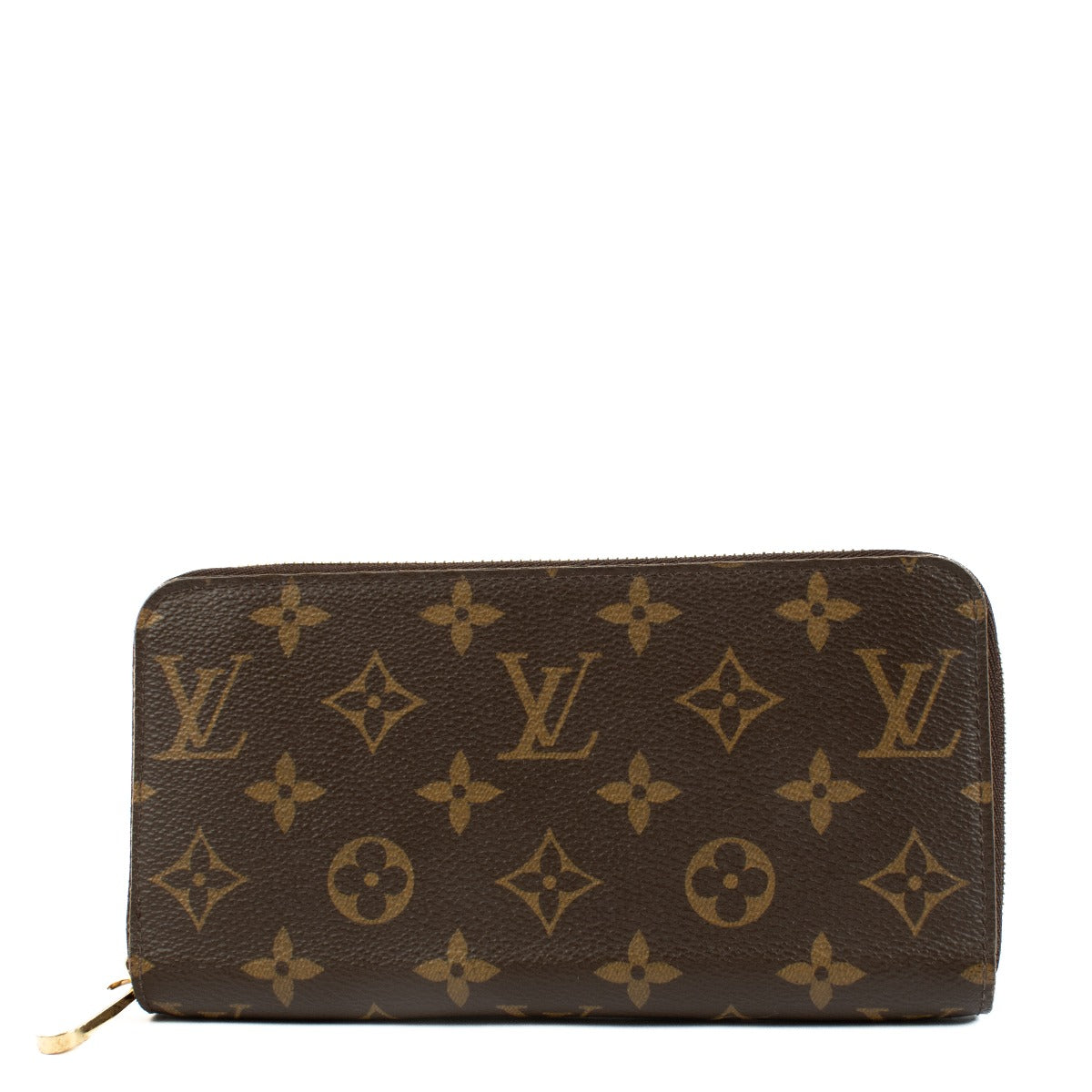 Louis Vuitton Monogram Zippy Wallet featuring iconic Monogram canvas, a secure all-round zip closure, multiple card slots, a zipped coin pocket, and a spacious interior lined with grained leather. Stylish and functional for everyday use.
