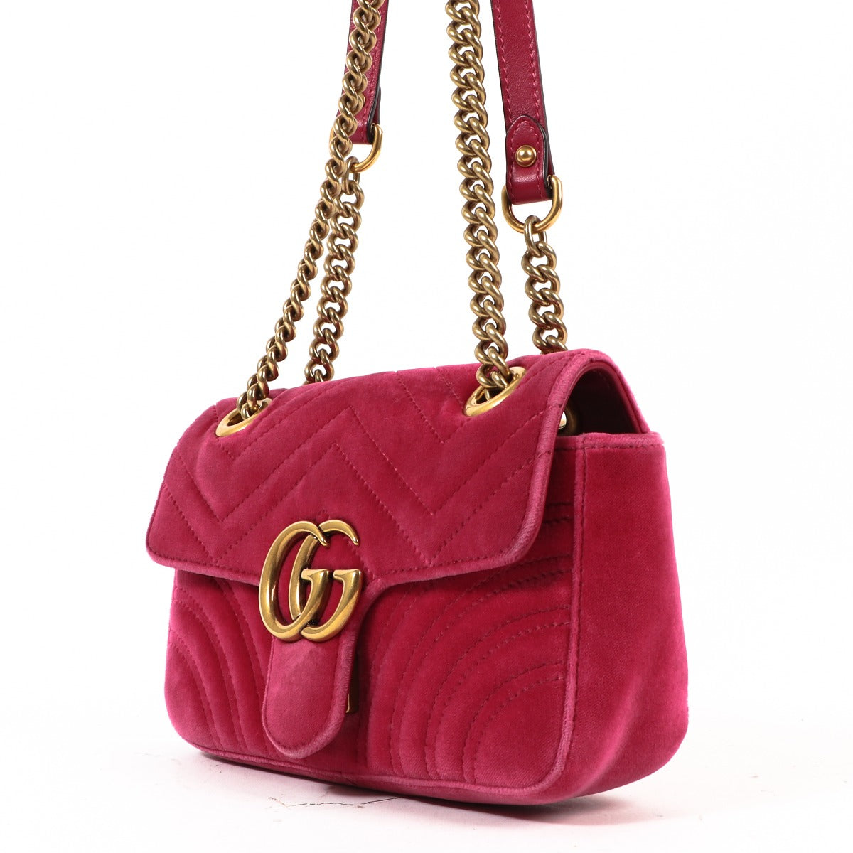 Shop now for your pre-loved, 100% authentic Gucci Pink Velvet Marmont Small Shoulder Bag, at Labellov in Antwerp, Brussel, Knokke