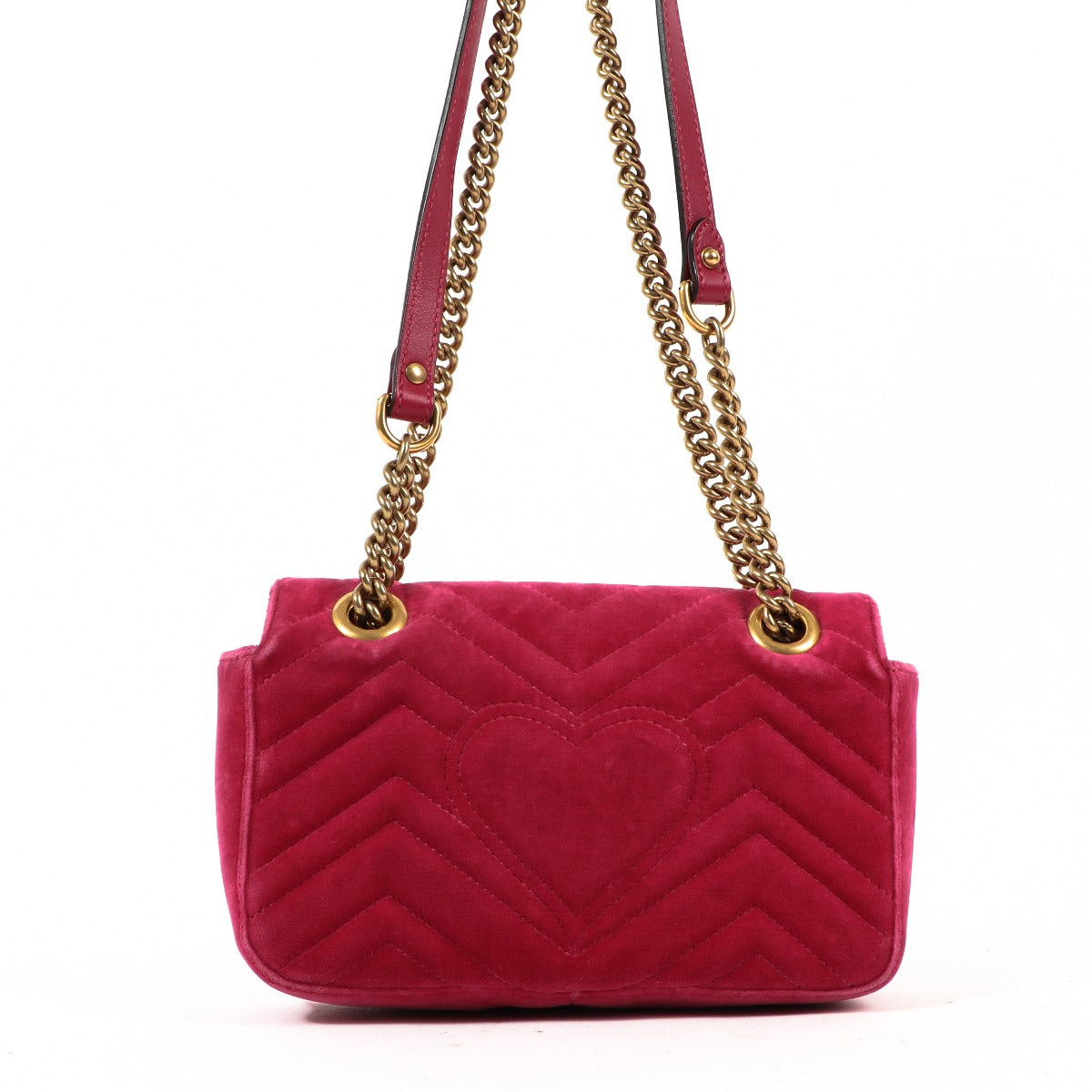 Sac bandoulière mini Gucci GG Marmont en velours rose