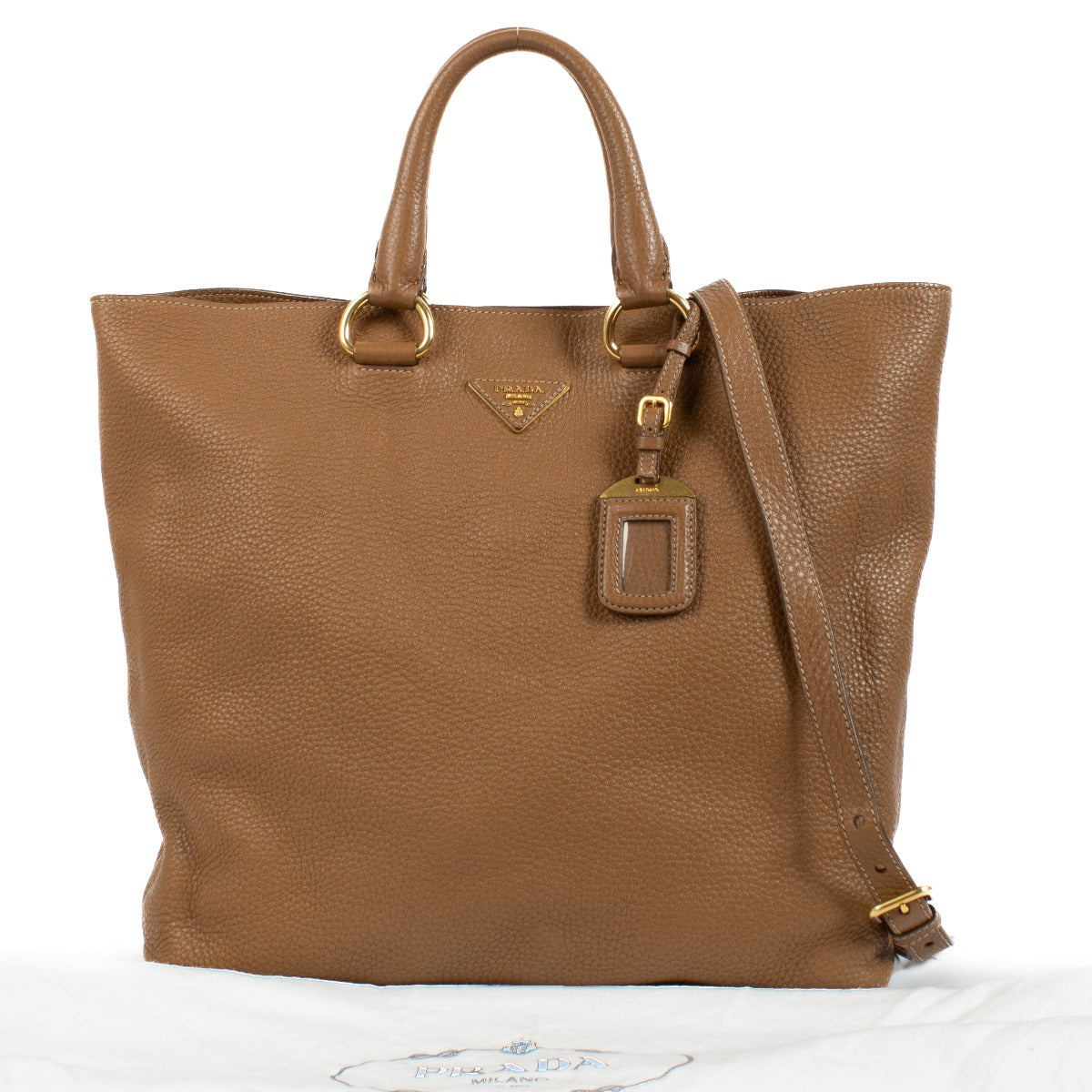 Sac fourre-tout Prada Vitello Daino marron