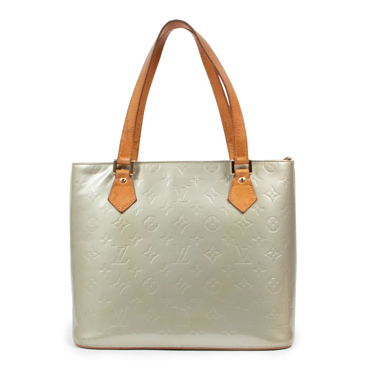 Louis Vuitton Houston Mint Green Monogram Vernis Tote Bag