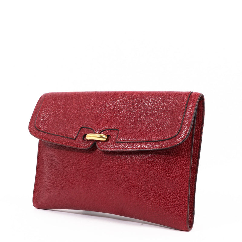 Delvaux Red Leather Vintage Clutch
