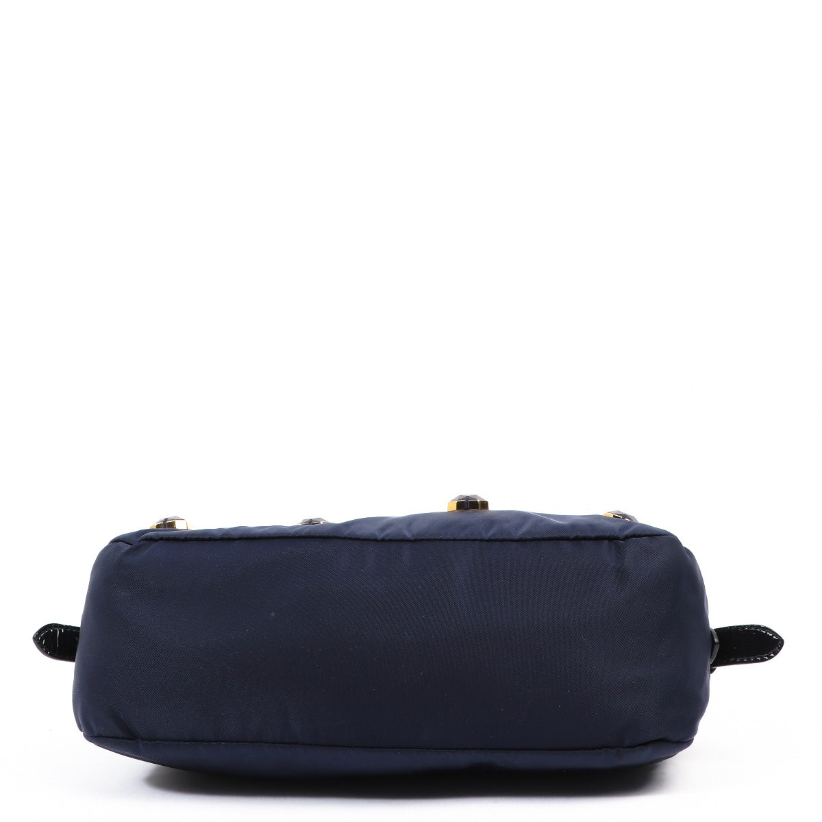 Prada Blauw Tessuto Pietre Nylon Tas met Juwelen