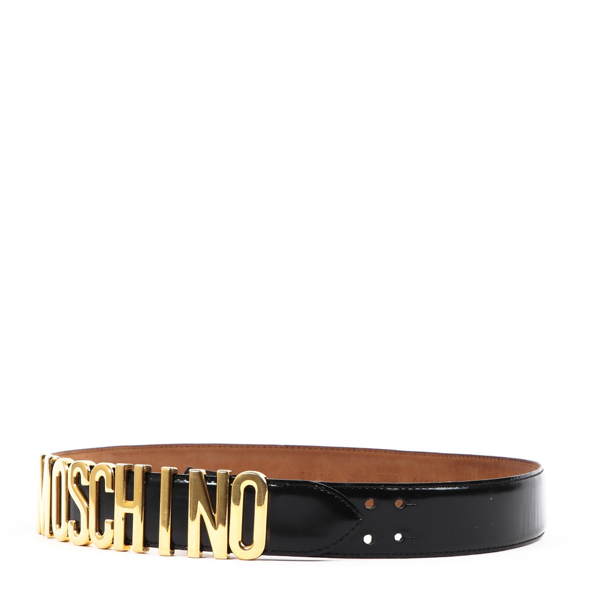 Moschino Lettering Logo Lakleren Riem - IT42