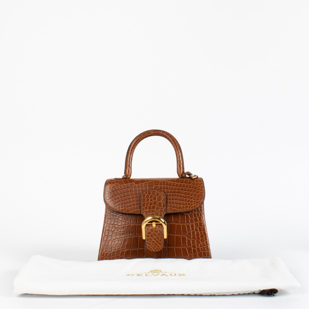 Delvaux Cognac Mat Alligator Brillant PM