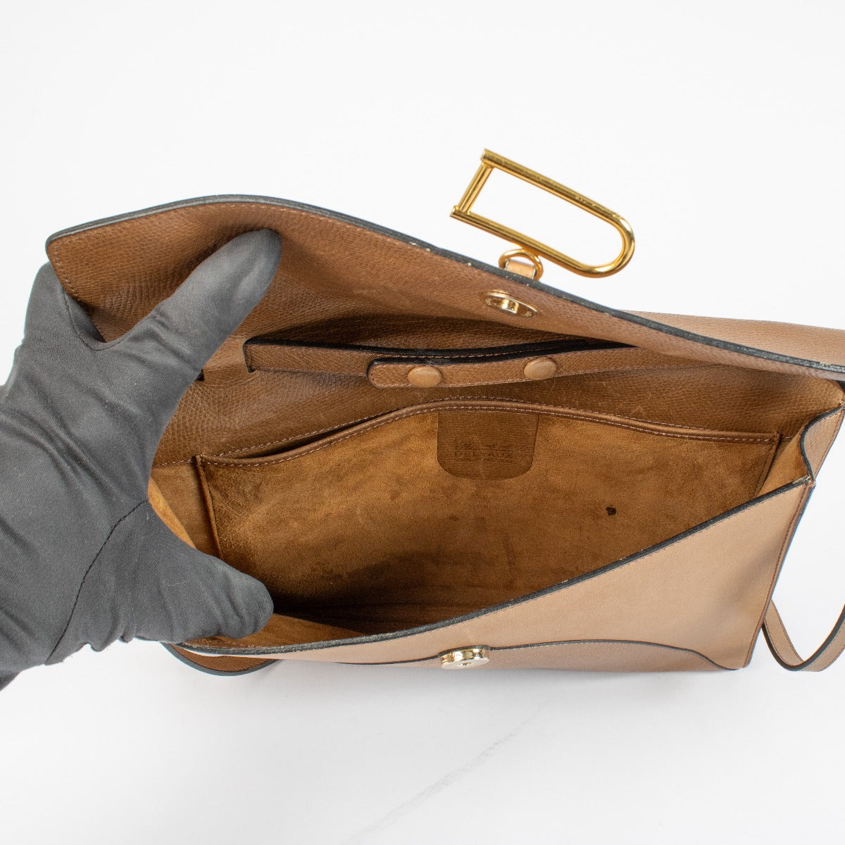 Pochette Delvaux Camel