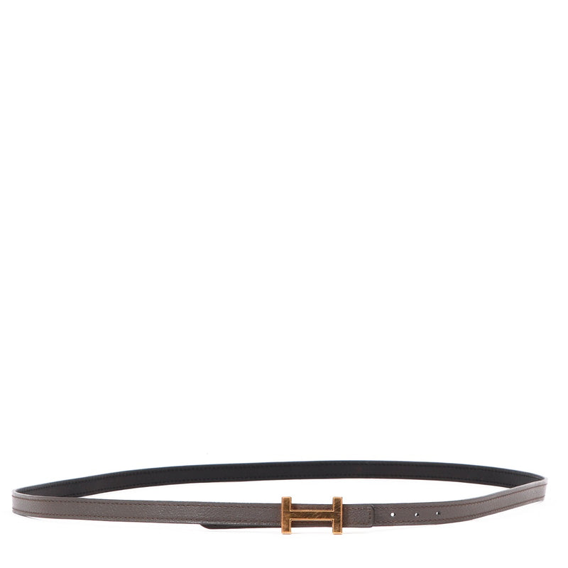 Hermès Focus Reversible Black/Etoupe Swift Belt