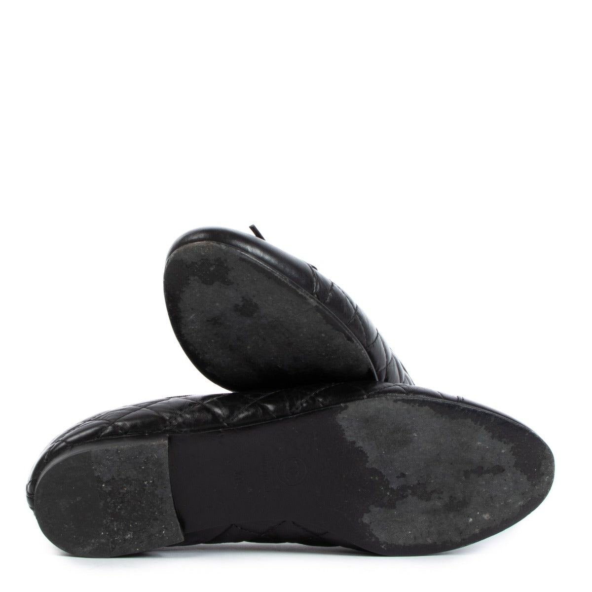 Chanel Black Quilted Ballerina Flats - Size 40