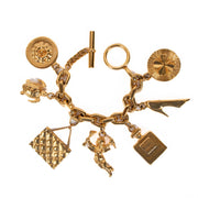 Chanel Vintage Gold Metal Lucky Icons Charm Bracelet for the best price at Labellov secondhand luxury