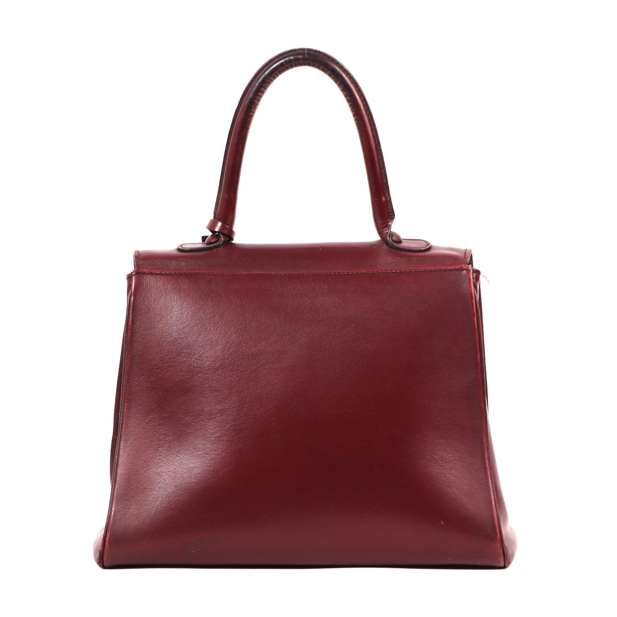Buy an authentic second-hand Delvaux Burgundy Boxcalf Brillant MM Top Handle Bag in good condition at Labellov in Antwerp.
