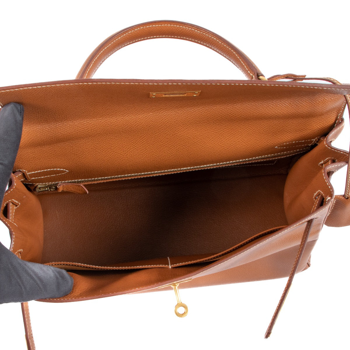 Hermès Vintage Kelly 32 Gold Courchevel GHW