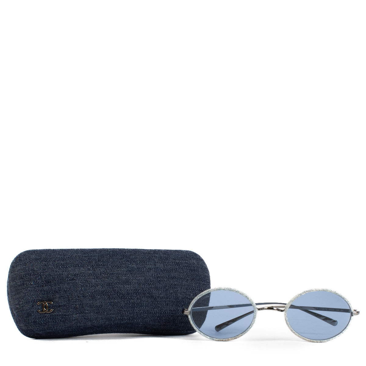 Chanel Oval Denim Trim Sunglasses