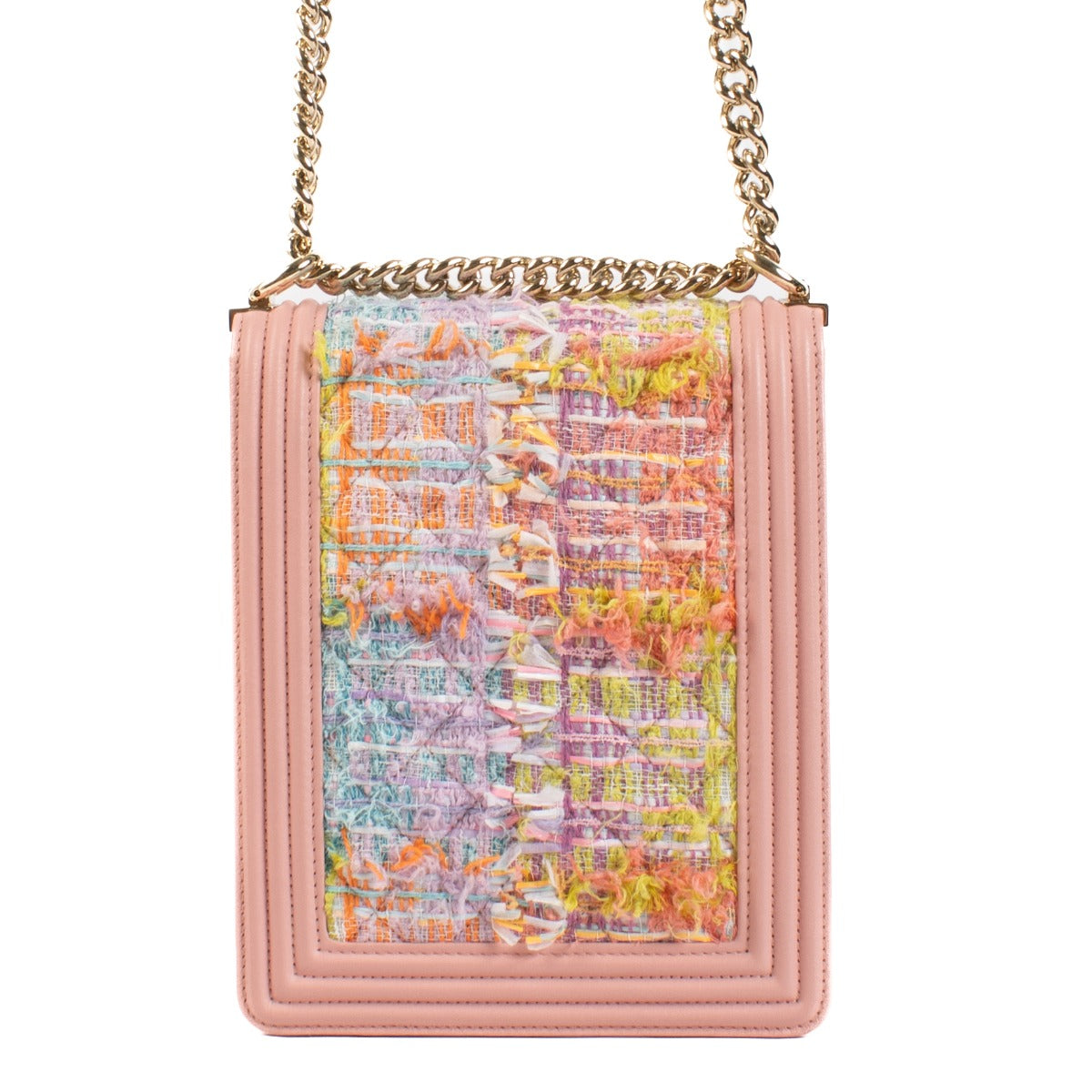 Chanel Pink Tweed Boy North/South Bag