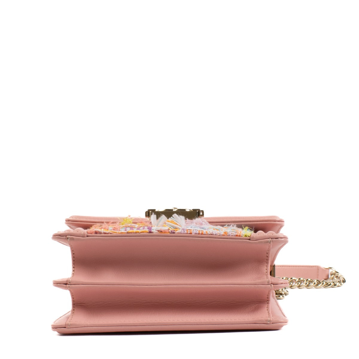 Chanel Pink Tweed Boy North/South Bag