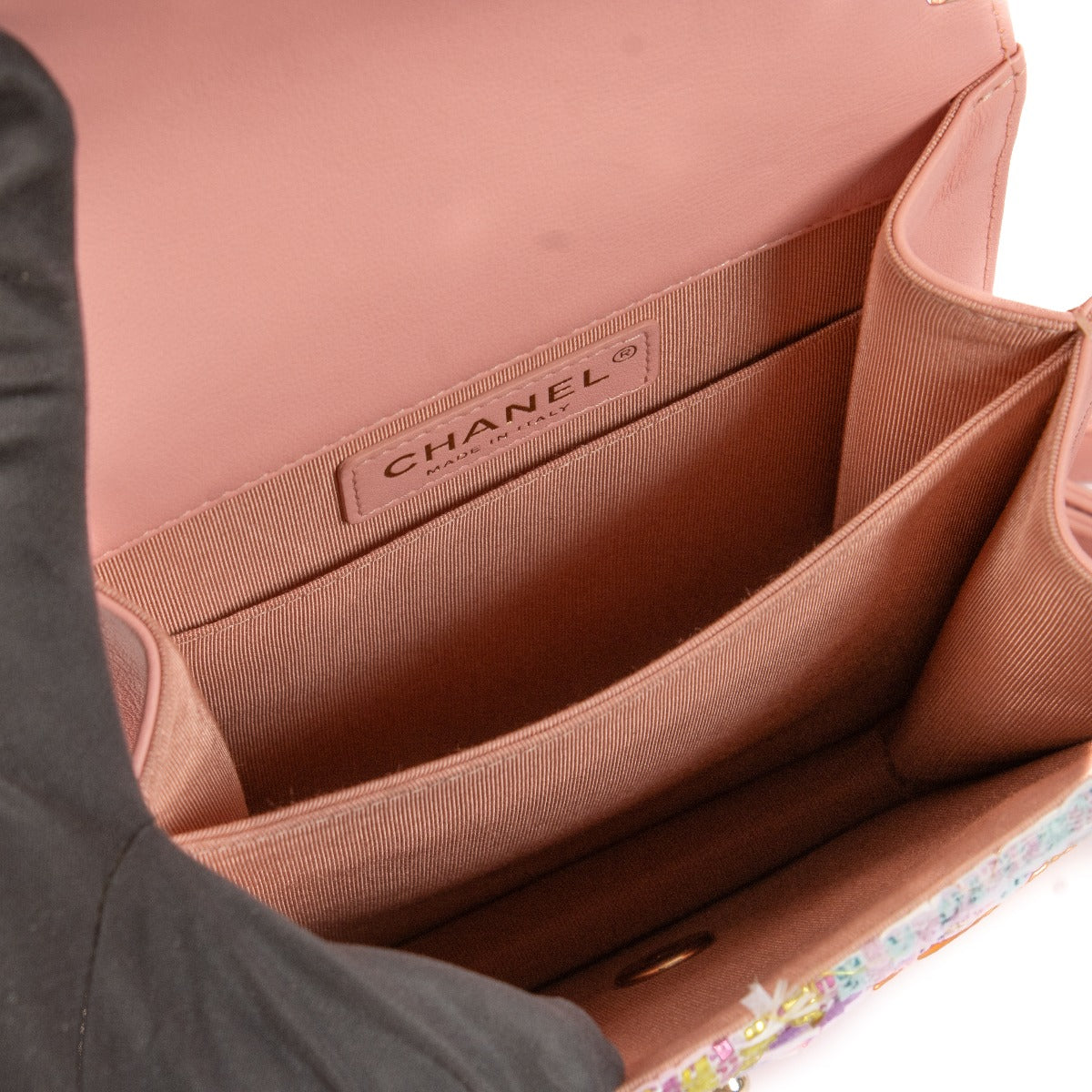 Shop 100% authentic secondhand Chanel Pink Tweed Boy North/South Bag on Labellov.com
