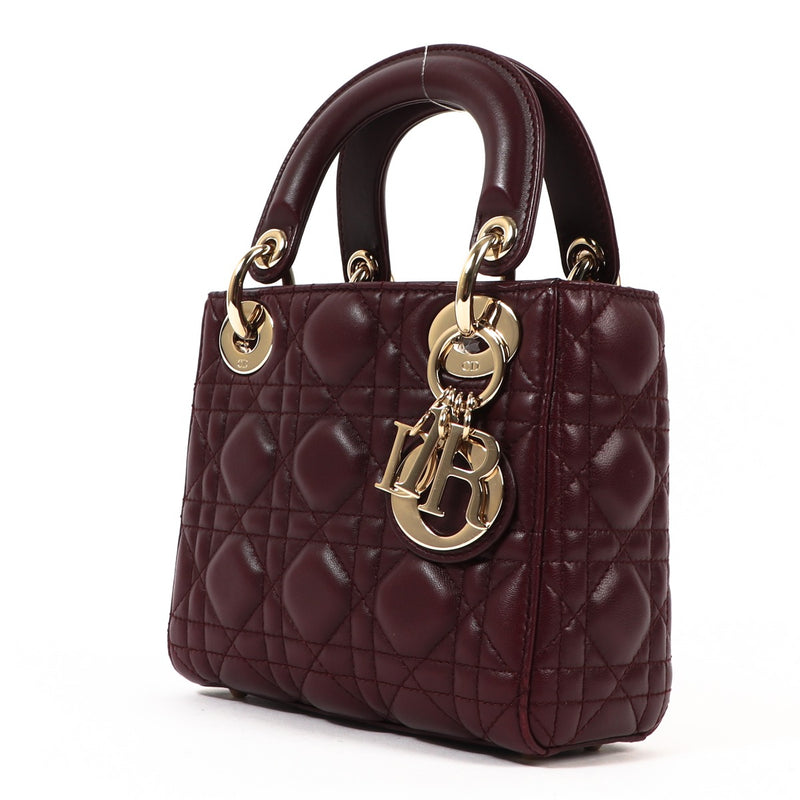 Dior Mini Lady Dior Amaranth Lambskin Cannage Bag