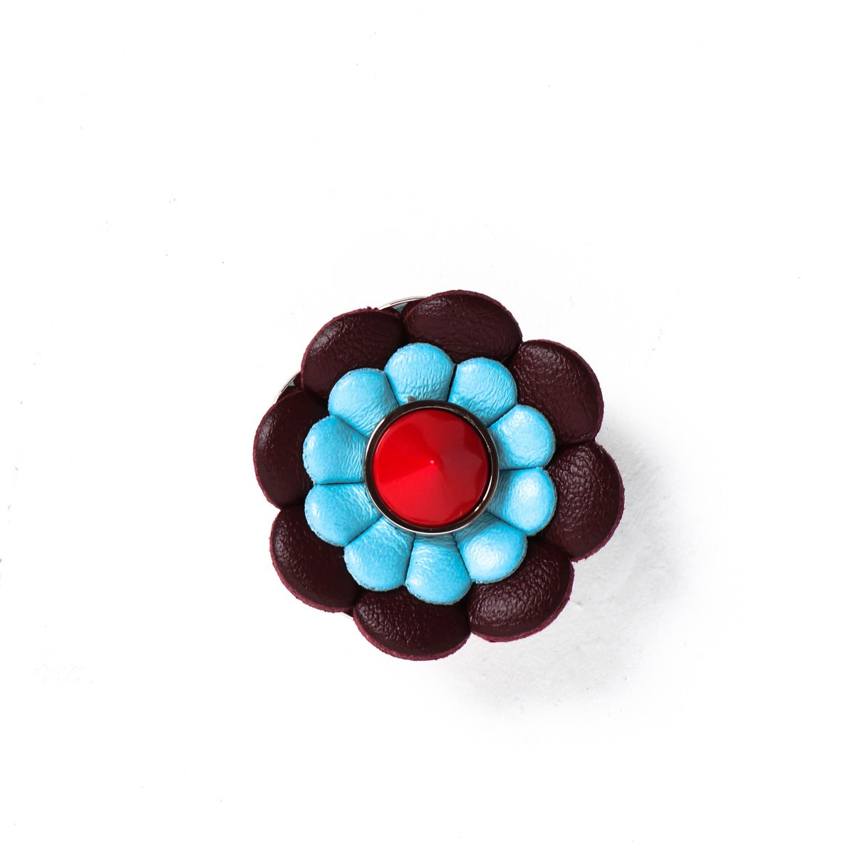 Fendi veelkleurige leren bloembroche
