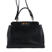 Buy an authentic second hand Fendi Black Leopard-Lined Small Peekaboo Bag in very good condition at Labellov