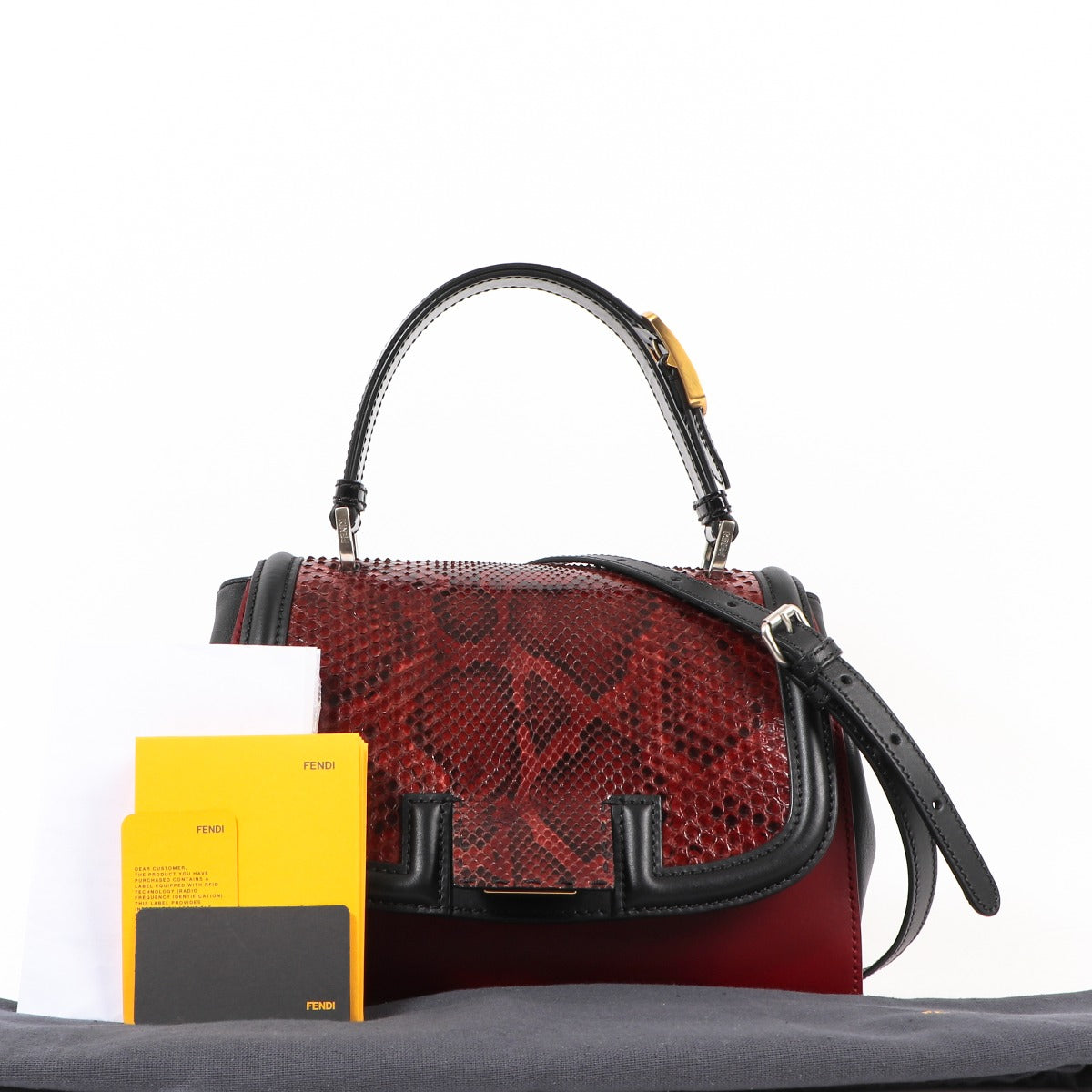 Fendi Red Silvana Python Handbag