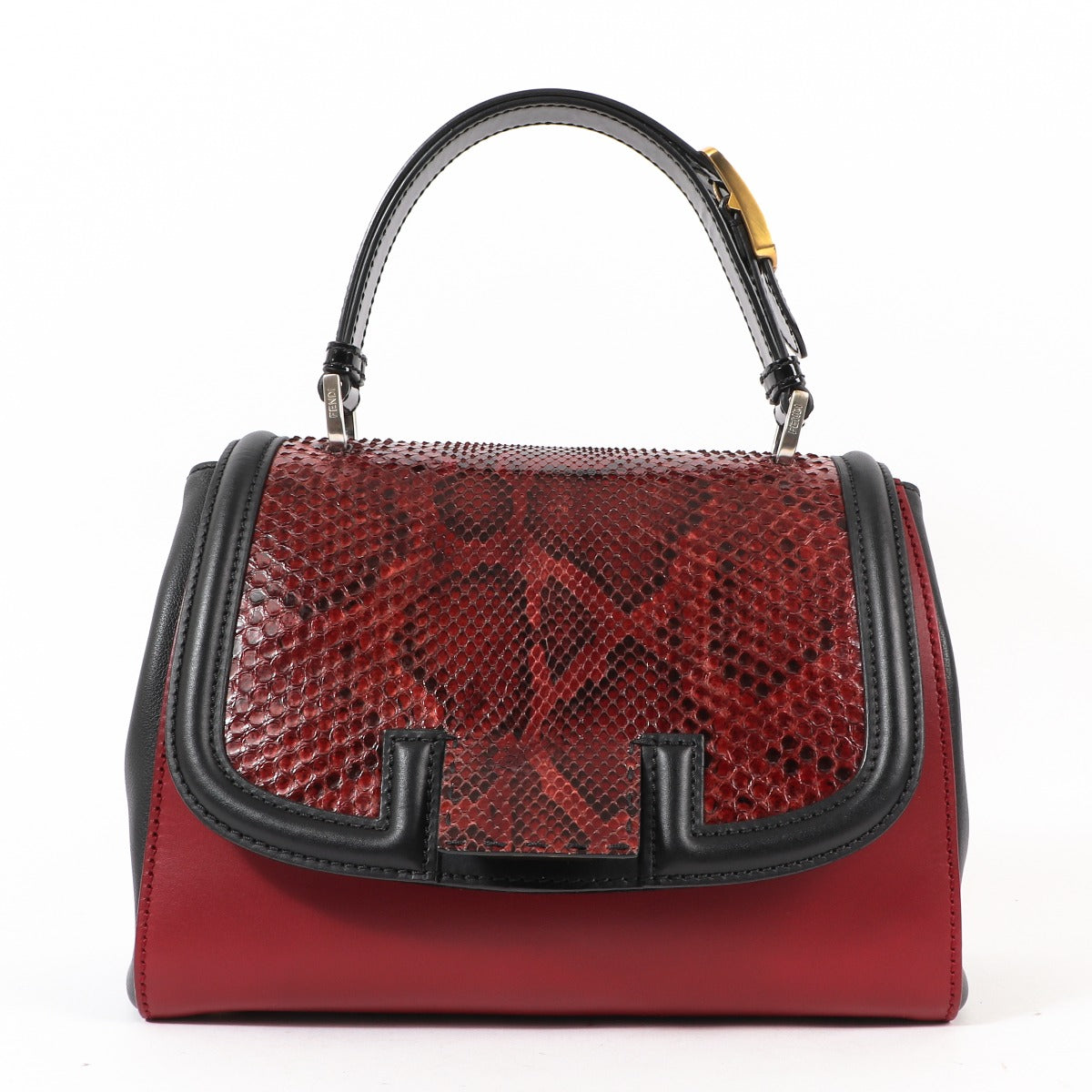 Fendi Red Silvana Python Handbag