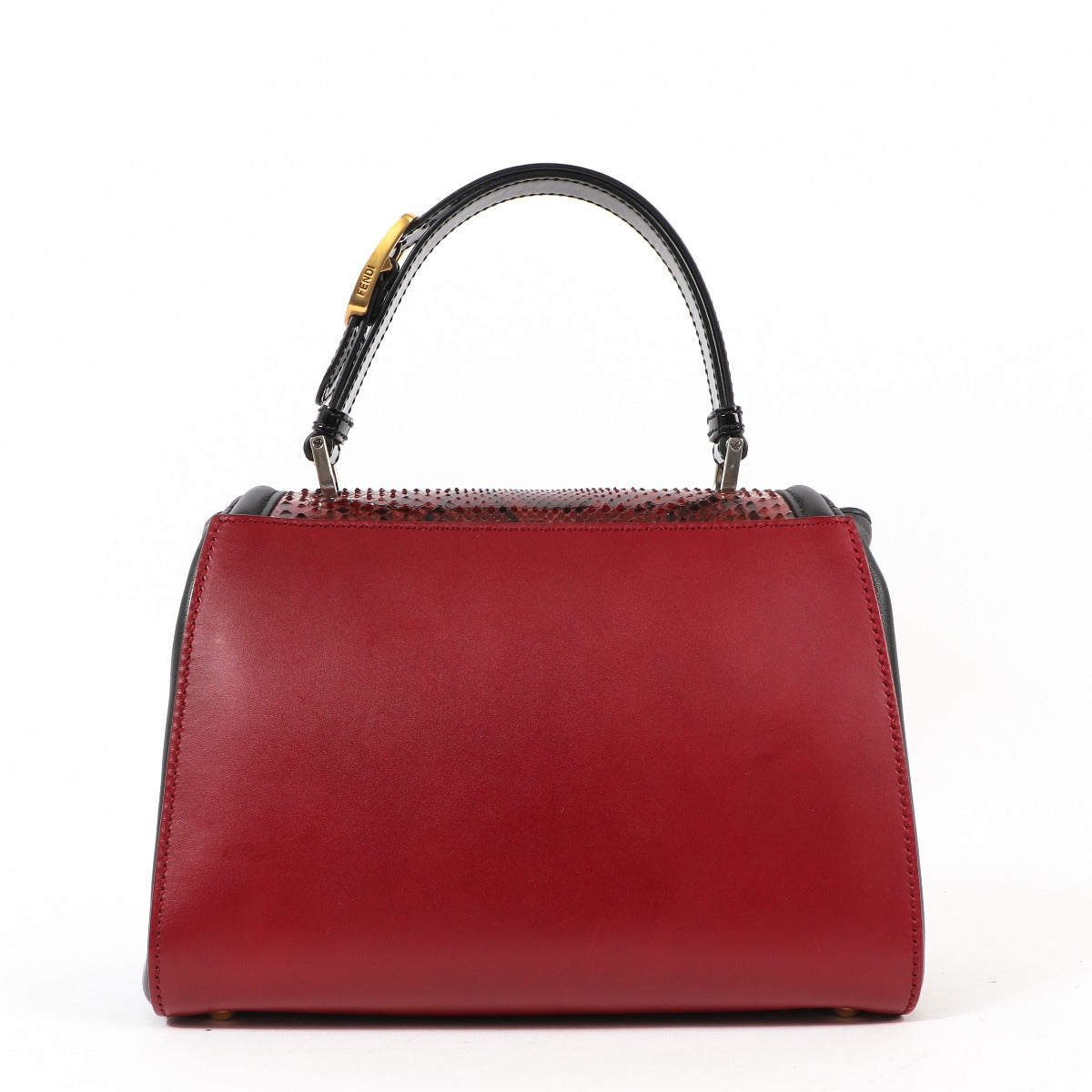 Sac à main Fendi Silvana en python rouge