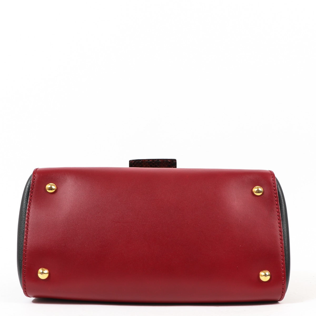 Sac à main Fendi Silvana en python rouge