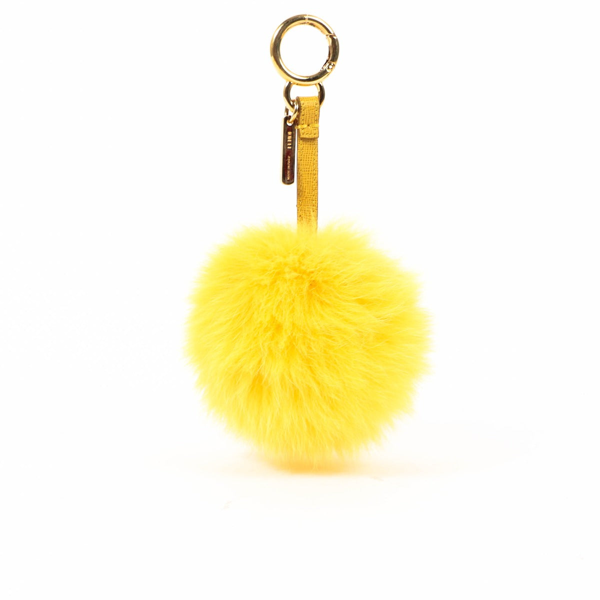Fendi Yellow Fur Pom Pom Bag Charm