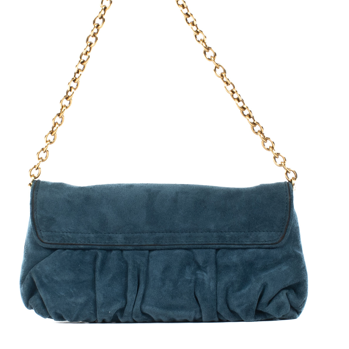 Sac à chaîne Hysteria en daim bleu Gucci