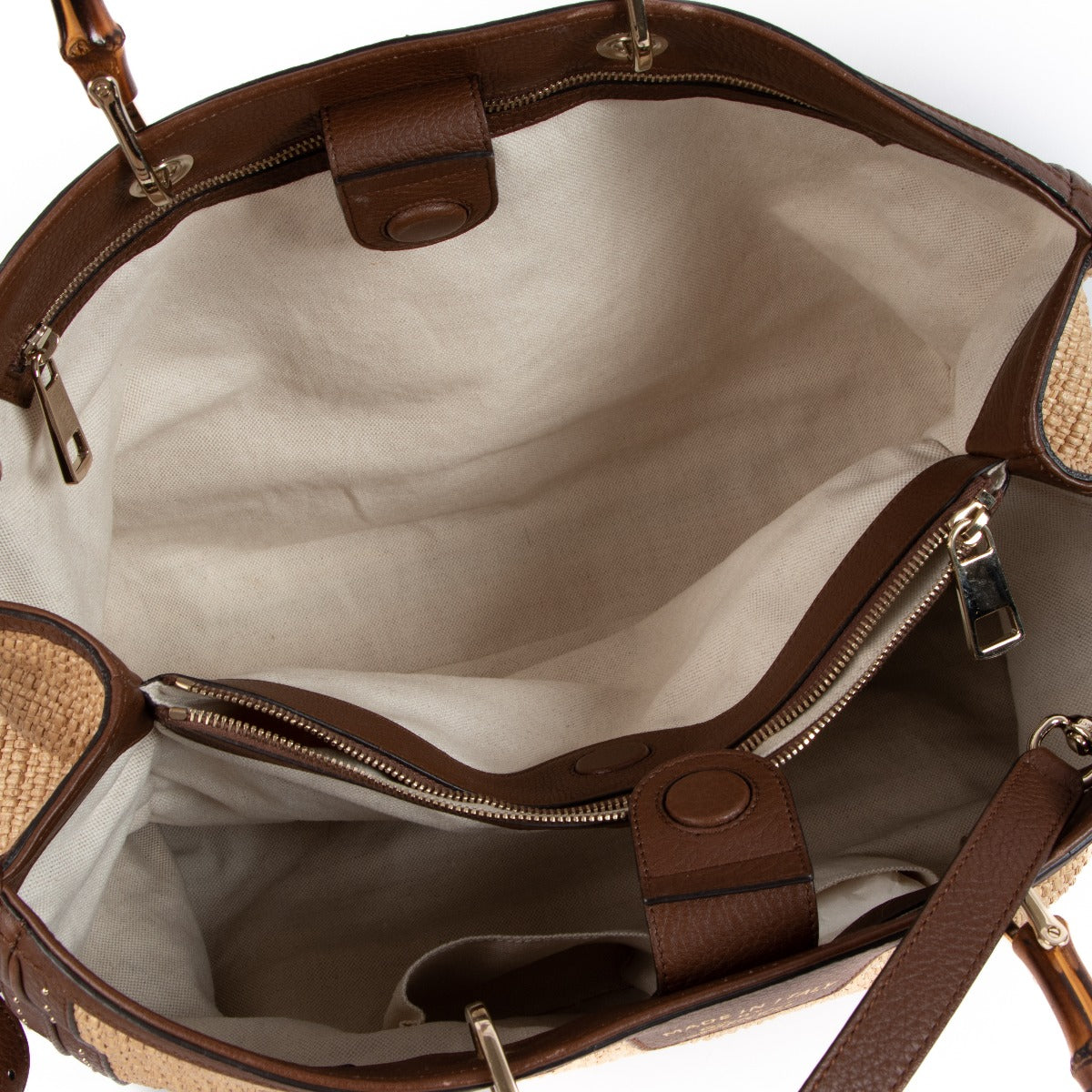 Gucci Raffia Brown Large Bamboo Shopper
