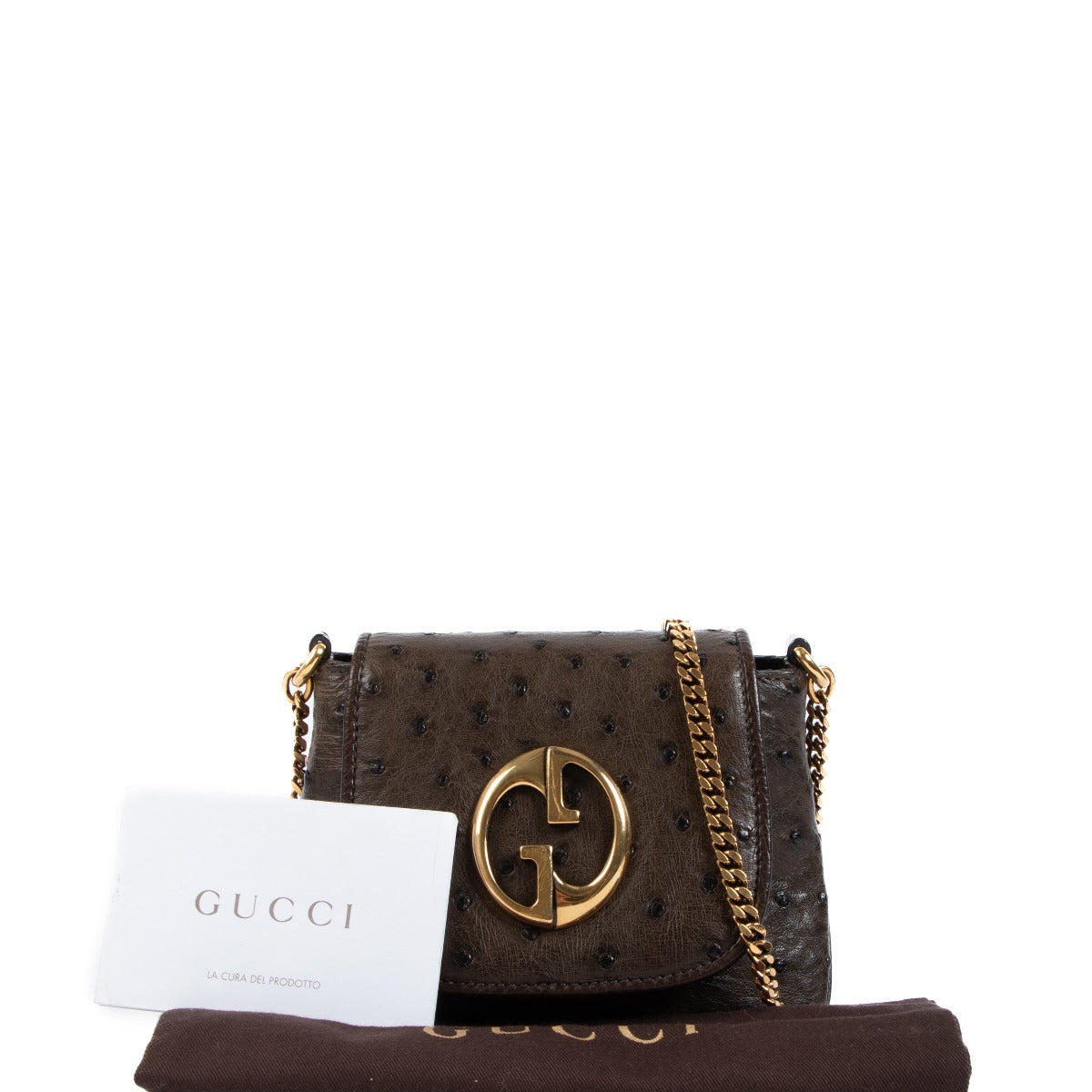 Gucci Blondie 1973 Ostrich Crossbody Bag