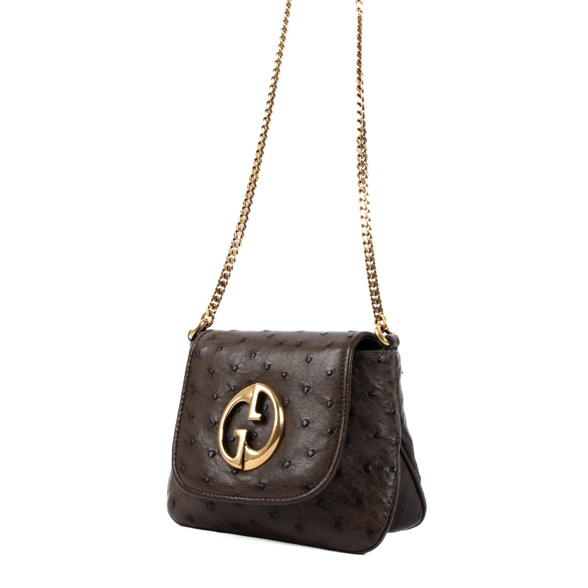 Gucci Blondie 1973 Ostrich Crossbody Bag
