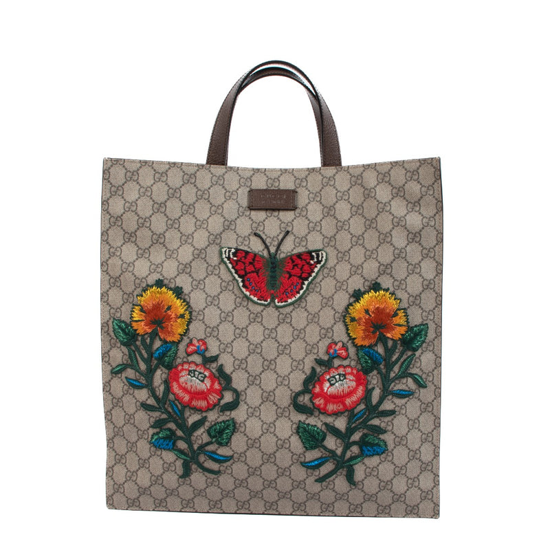 Gucci GG Supreme Embroidery Tote Bag